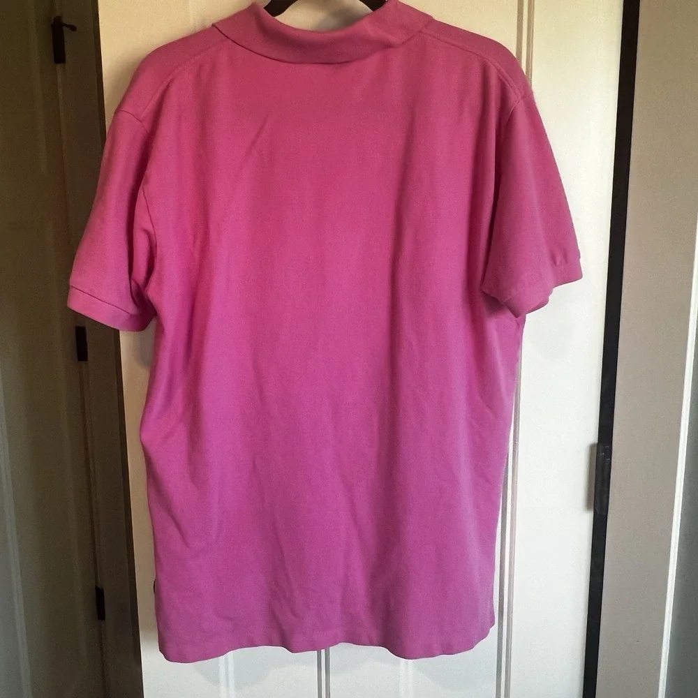 Polo Ralph Lauren‎ Mens Pink Polo Large Blue Horse 100% Cotton Preppy